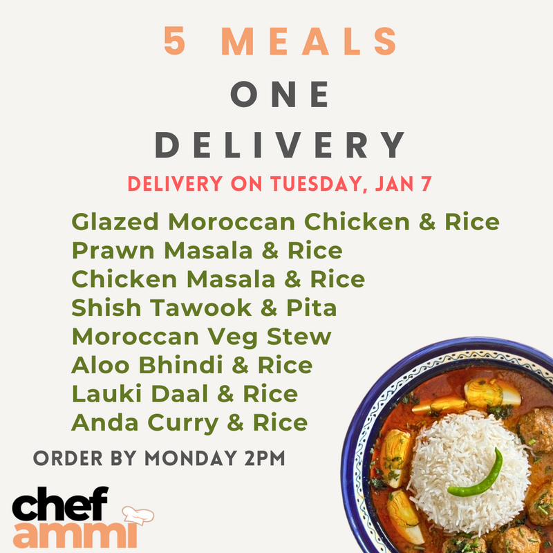 5 Meals, One Delivery TUESDAY ONLY