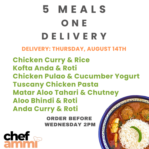 5 Meals, ONE Delivery THURSDAY