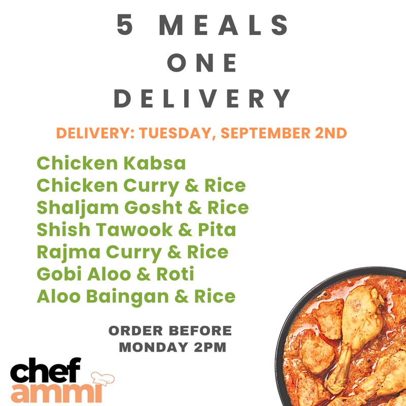 5 Meals, One Delivery TUESDAY ONLY