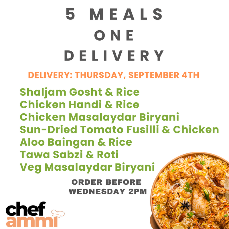 5 Meals, ONE Delivery THURSDAY