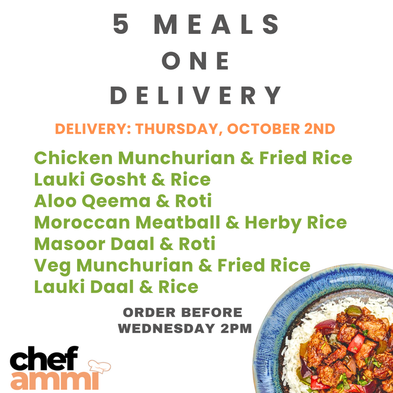 5 Meals, One Delivery TUESDAY ONLY
