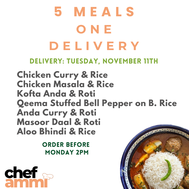 5 Meals, ONE Delivery TUESDAY