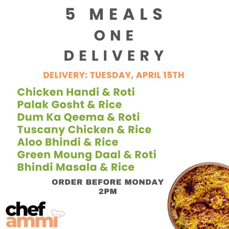 5 Meals, One Delivery TUESDAY ONLY