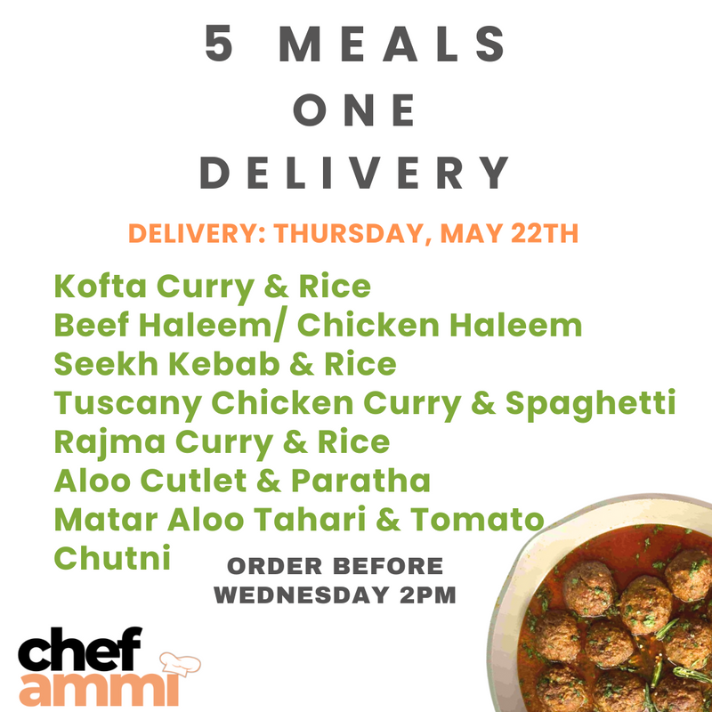 5 Meals, ONE Delivery THURSDAY