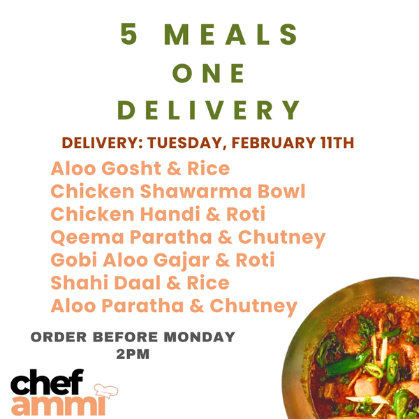 5 Meals, One Delivery TUESDAY ONLY