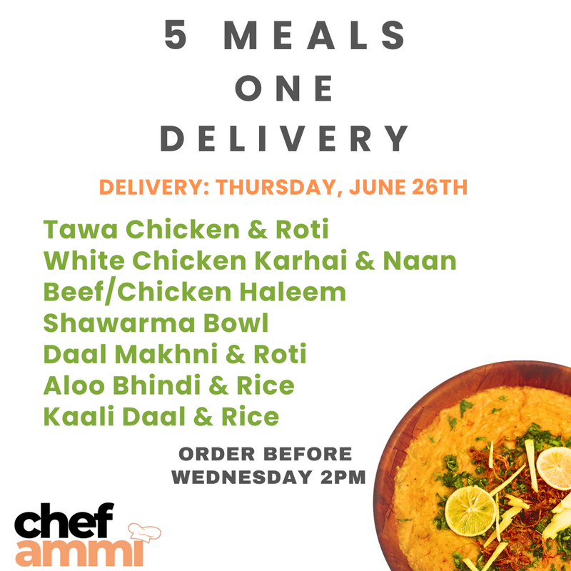 5 Meals, ONE Delivery THURSDAY