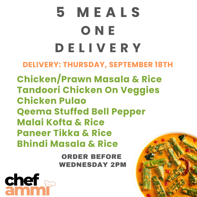 5 Meals, ONE Delivery THURSDAY