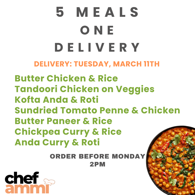 5 Meals, One Delivery TUESDAY ONLY