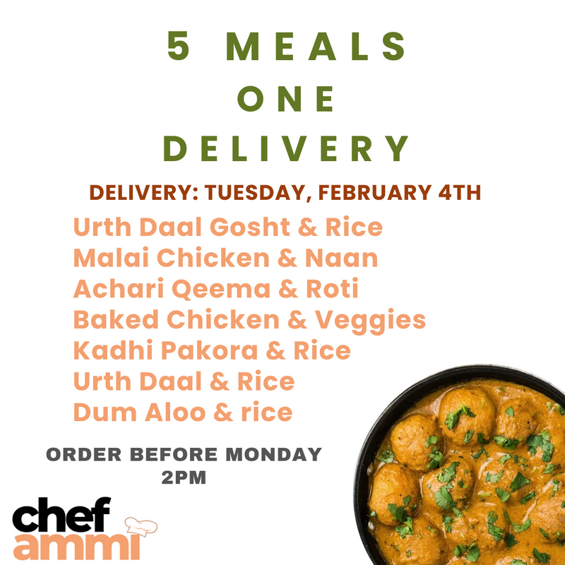 5 Meals, One Delivery TUESDAY ONLY