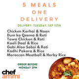 5 Meals, ONE Delivery TUESDAY